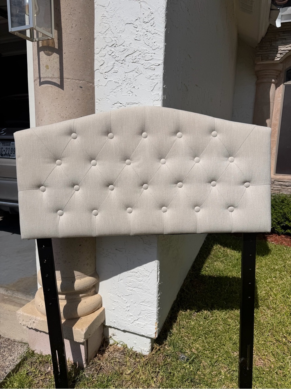 Target Button-Tufted Headboard in Light Beige